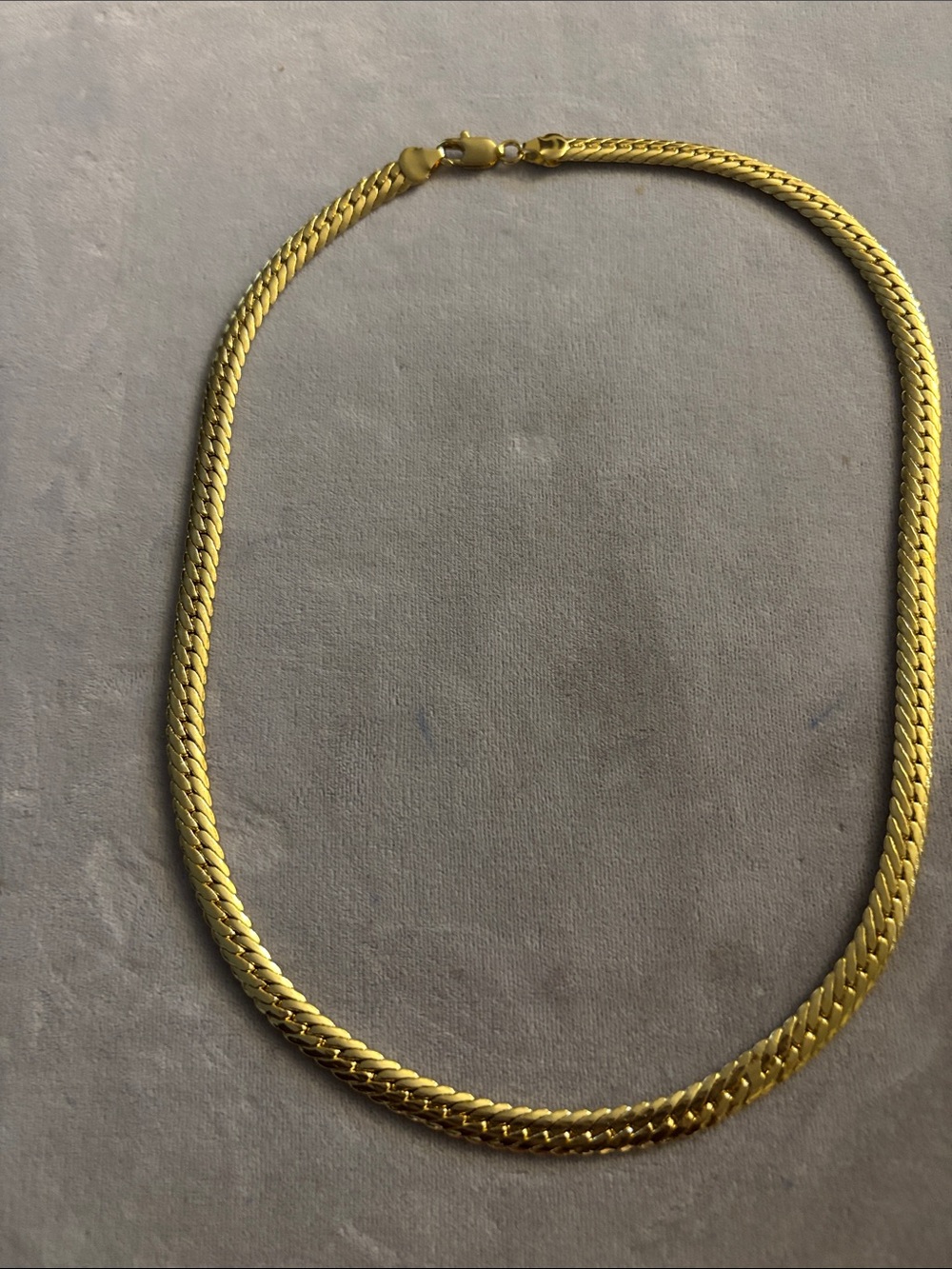 Men’s Gold Flat Herringbone Necklace - Classic Shine